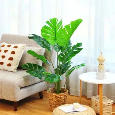 Hivvago 4 Feet Artificial Monstera Deliciosa Tree with 10 Leaves of Different Sizes