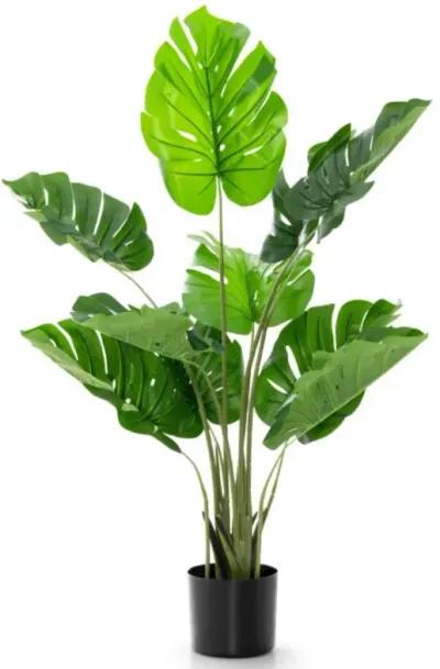 Hivvago 4 Feet Artificial Monstera Deliciosa Tree with 10 Leaves of Different Sizes