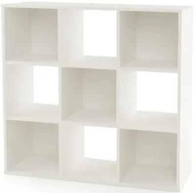 Wooden Kids Bookcase with Storage Cubbies and Anti-toppling Devices-White