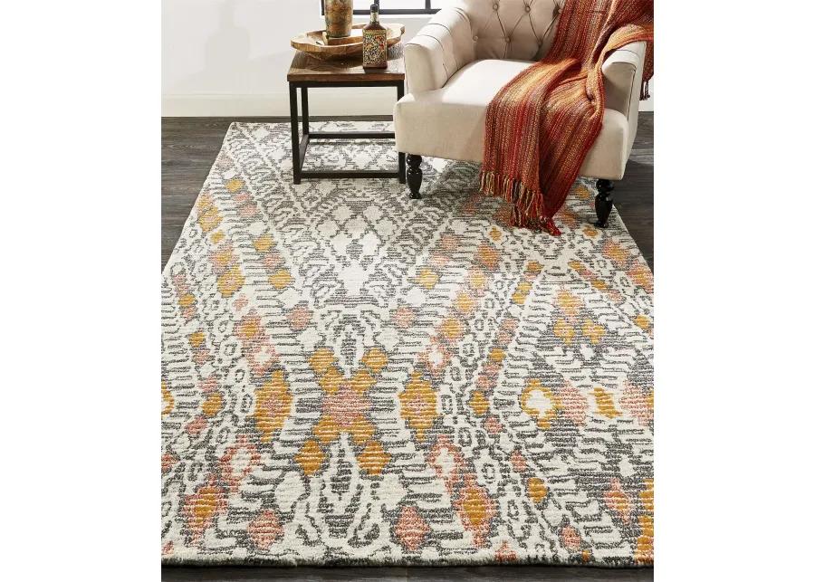 Arazad 8476F Gray/Ivory/Orange 3'6" x 5'6" Rug