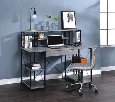 ACME Amiel Writing Desk, Faux Concrete & Black