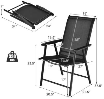 Hivvago Set of 2 Outdoor Patio Folding Chair with Ergonomic Armrests