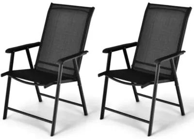 Hivvago Set of 2 Outdoor Patio Folding Chair with Ergonomic Armrests