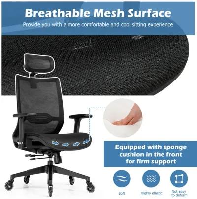 Costway Office Chair Adjustable Mesh Computer Chair with Sliding Seat & Lumbar Support