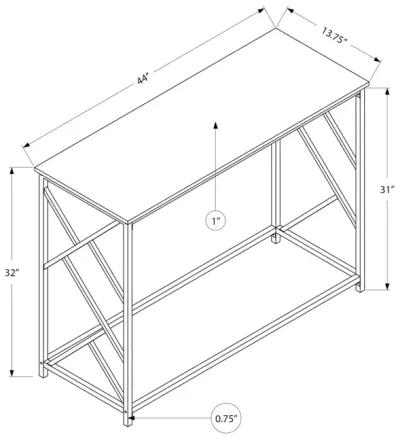 Monarch Specialties I 3534 Accent Table, Console, Entryway, Narrow, Sofa, Living Room, Bedroom, Metal, Laminate, Brown, Black, Contemporary, Modern