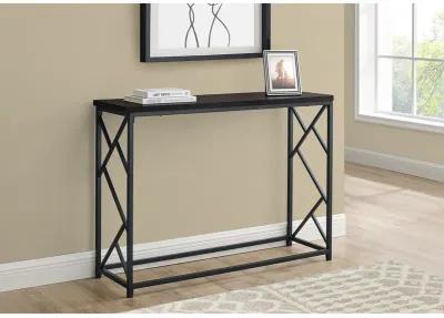 Monarch Specialties I 3534 Accent Table, Console, Entryway, Narrow, Sofa, Living Room, Bedroom, Metal, Laminate, Brown, Black, Contemporary, Modern