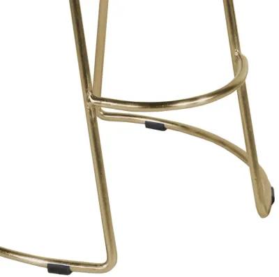 Ela 30 Inch Mango Wood Bar Stool, Saddle Seat, Iron, Set of 2, Walnut Brown, Gold-Benzara