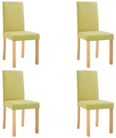 vidaXL Dining Chairs 4 pcs Green Fabric, 249225