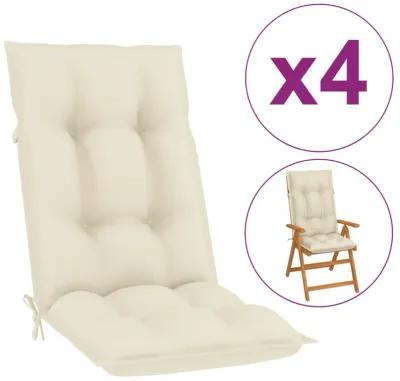 vidaXL Garden Chair Cushions 4 pcs Cream 47.2"x19.7"x2.8"