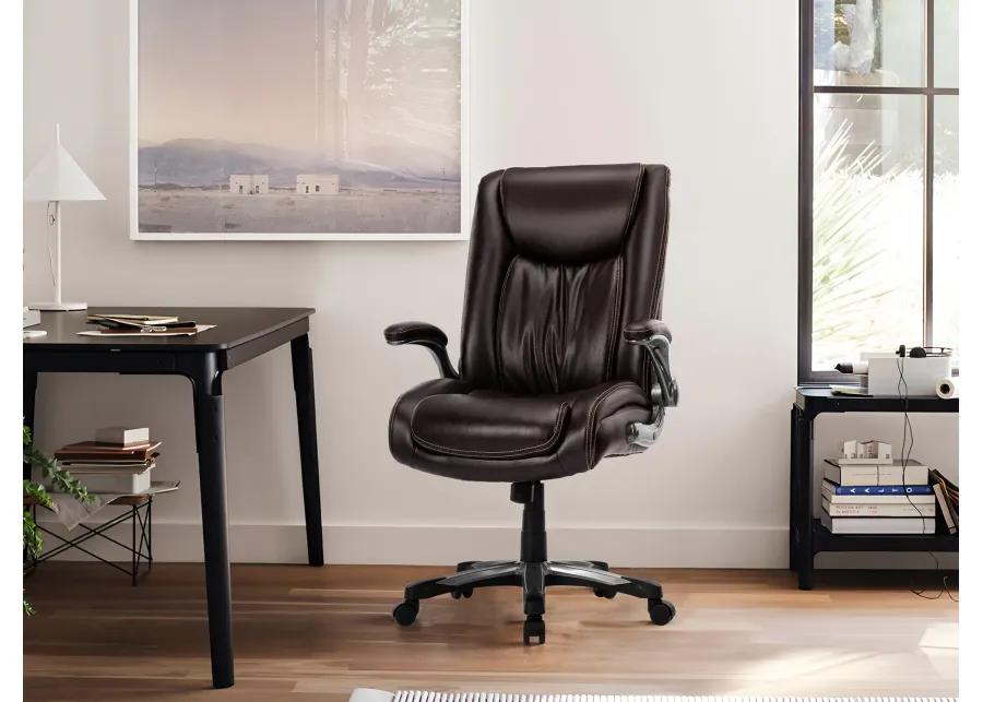 Executive Office Chair 400lbs, Big and Tall Home Office Chair with Space-Saving Flip-Up Arms