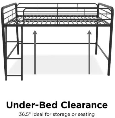 DHP Jett Junior Full Metal Loft Bed, Black