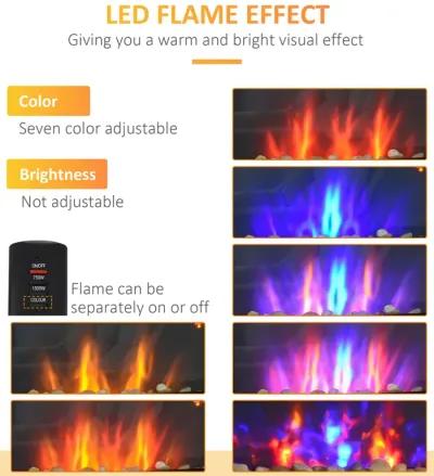 Recessed Fireplace Heater with Realistic LED Flames and Overheat Protection