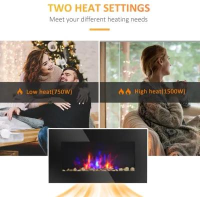 Recessed Fireplace Heater with Realistic LED Flames and Overheat Protection