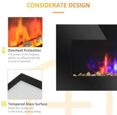 Recessed Fireplace Heater with Realistic LED Flames and Overheat Protection