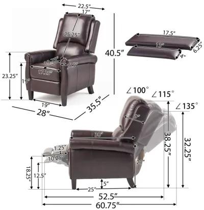 Merax Manual Pu Leather Recliner Chair