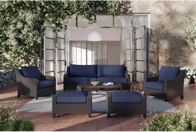 New Classic Furniture Skye 6 Pc Set-Sofa, 2 Chairs, 2 Ottoman, Coffee Table-Blue