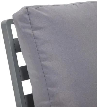 LeisureMod Outdoor Patio Loveseat with Gray Aluminum Frame