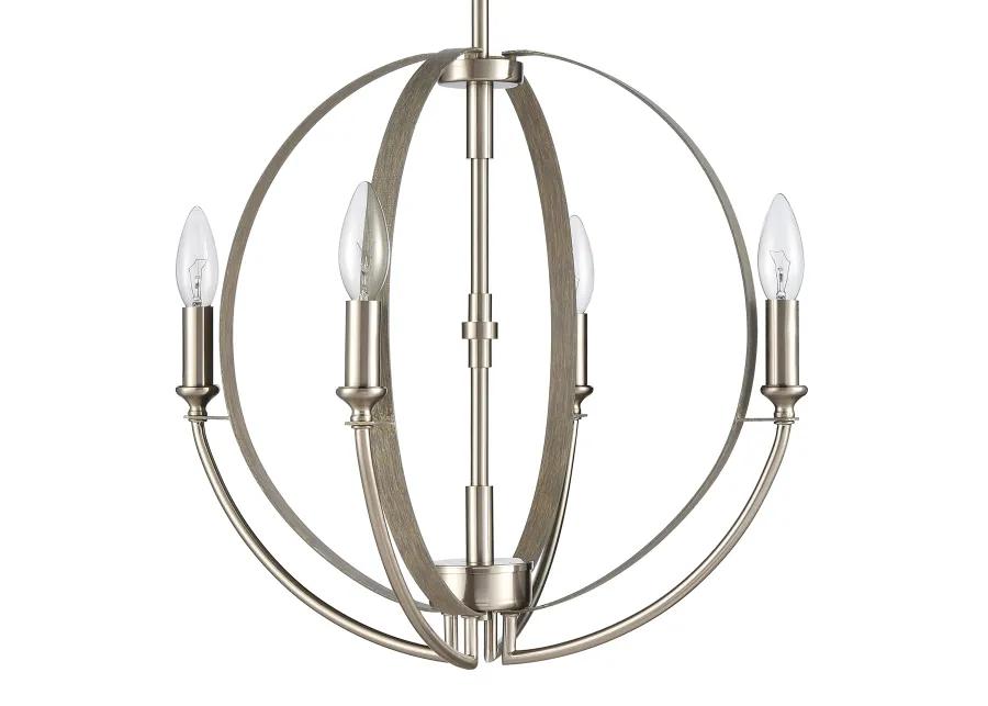 Rotunde 18'' Wide 4-Light Brown Chandelier