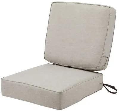 Classic Accessories Montlake FadeSafe Patio Seat & Back Cushion Combo, 25"W x 25"D x 5" x25"W x 22"H x 4", Heather Grey