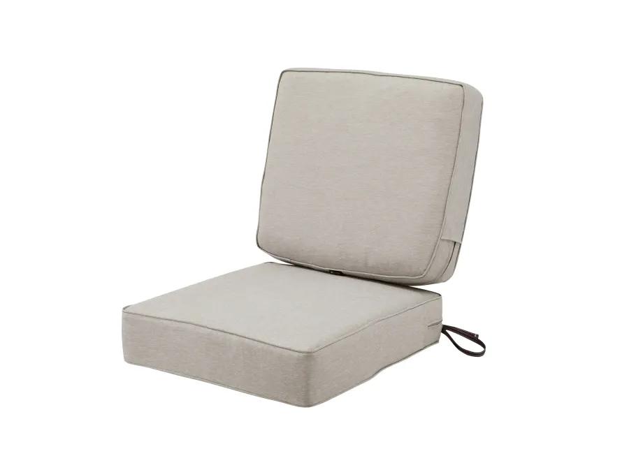 Classic Accessories Montlake FadeSafe Patio Seat & Back Cushion Combo, 25"W x 25"D x 5" x25"W x 22"H x 4", Heather Grey