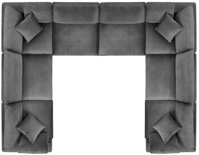 Commix Down Filled Overstuffed Performance Velvet 8-Piece Sectional Sofa