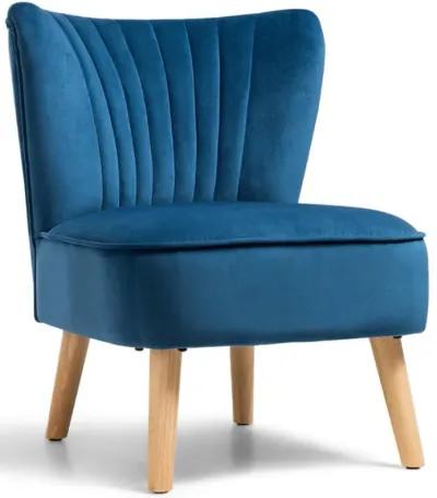 Hivvago Modern Armless Velvet Accent Chair with Wood Legs