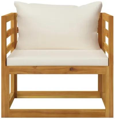 vidaXL Garden Chair with Cream Cushions Solid Acacia Wood