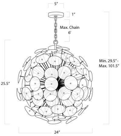 Poppy Glass Chandelier Small