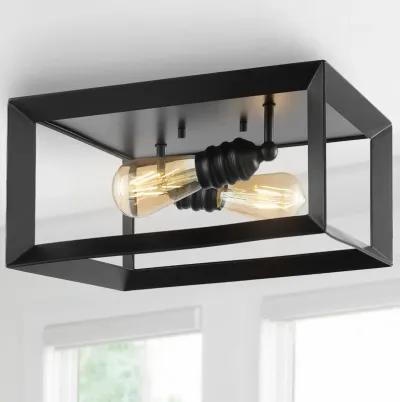 Marfa 2-Light Iron Modern Farmhouse LED Flush Mount