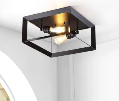 Marfa 2-Light Iron Modern Farmhouse LED Flush Mount