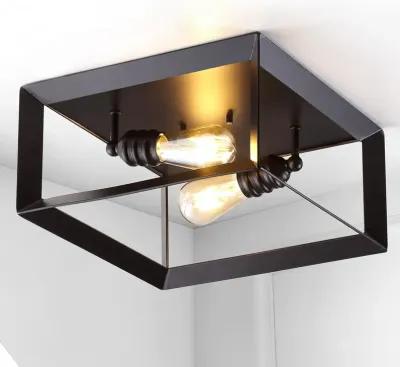 Marfa 2-Light Iron Modern Farmhouse LED Flush Mount