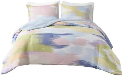 Gracie Mills Eira Abstract Brushstroke Modern Comforter Set