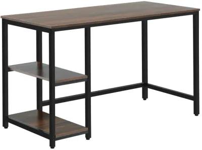 Computer Desk Office Study Table Workstation Home with Adjustable Shelf Coffee