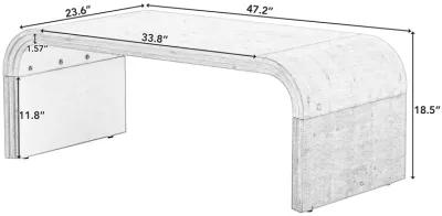 Merax Minimalist Coffee Table with Curved Edge