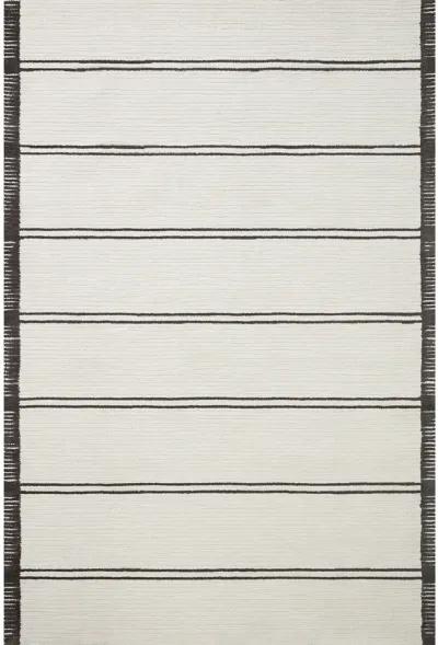 Logan LOG02 White/Mocha 8'6" x 12' Rug