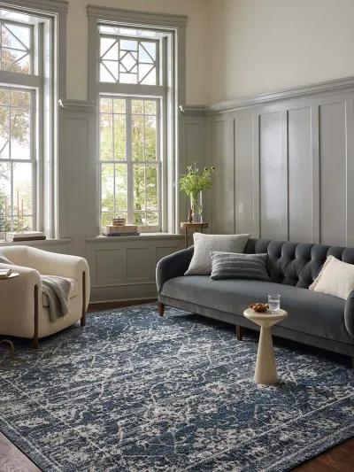 Gigi Navy/Stone 6'7" x 9'2" Area Rug by Magnolia Home by Joanna Gaines x Loloi