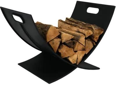 Sunnydaze 30 in Heavy-Duty Steel Firewood Log Rack - Black