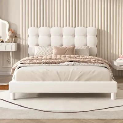 Merax Modern Upholstered Platform Bed with Headboard