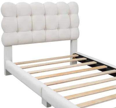 Merax Modern Upholstered Platform Bed with Headboard