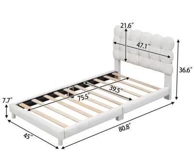 Merax Modern Upholstered Platform Bed with Headboard