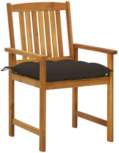 vidaXL Patio Chairs with Cushions 2 pcs Solid Acacia Wood