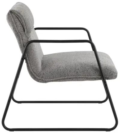 Casper Industrial Arm Chair In Black Steel And Grey Noise Fabric