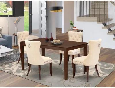 5 Piece Kitchen Table & Chairs Set Consists of a Rectangle Modern Dining Table