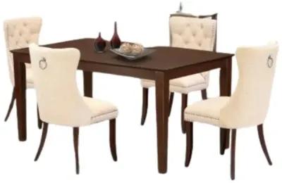 5 Piece Kitchen Table & Chairs Set Consists of a Rectangle Modern Dining Table