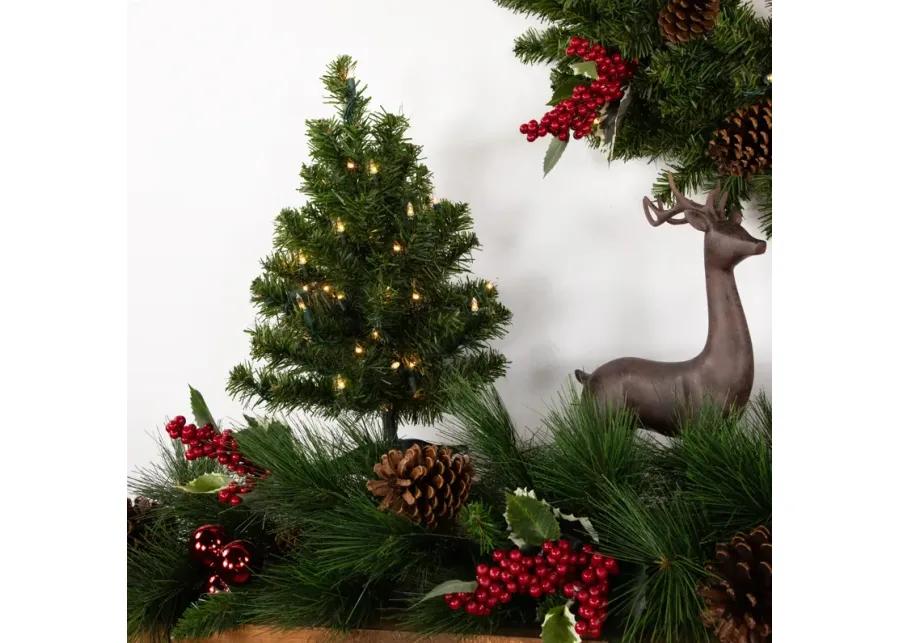 18" Pre-Lit Medium Canadian Pine Artificial Christmas Tree - Clear Lights