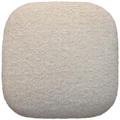 Boucle Cream  Solid Wood Upholestry Square Footstool