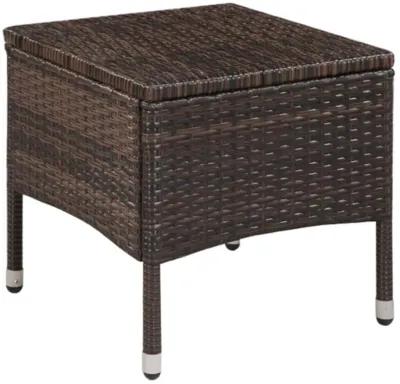 vidaXL 3 Piece Bistro Set Poly Rattan Brown