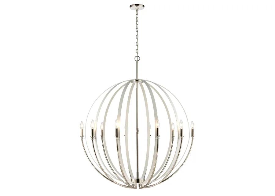 Rotunde 38'' Wide 10-Light White Chandelier