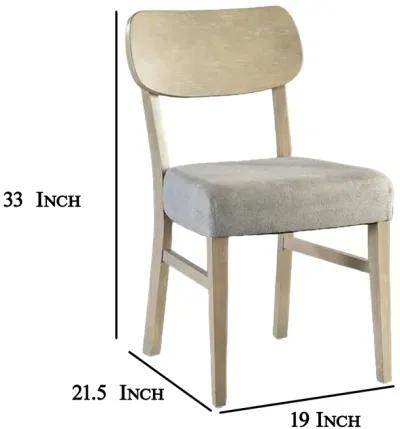 Kene Dining Side Chair Set of 2, Contour Back, Tapered Legs, Gray Fabric