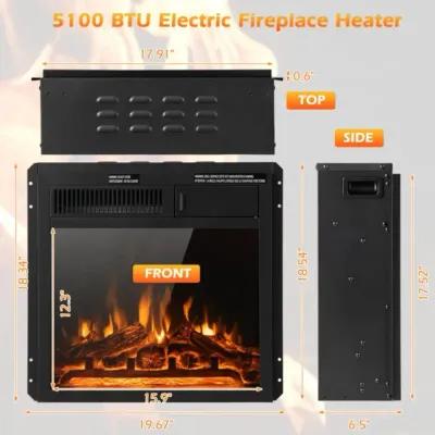 Hivvago 18/22.5 Inch Electric Fireplace Insert with 7-Level Adjustable Flame Brightness